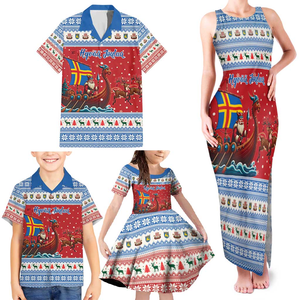 Aland Viking Santa Christmas Family Matching Tank Maxi Dress and Hawaiian Shirt Funny Reindeer Norse Xmas - Wonder Print Shop
