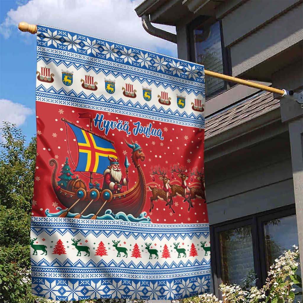 Aland Viking Santa Christmas Garden Flag Funny Reindeer Norse Xmas - Wonder Print Shop