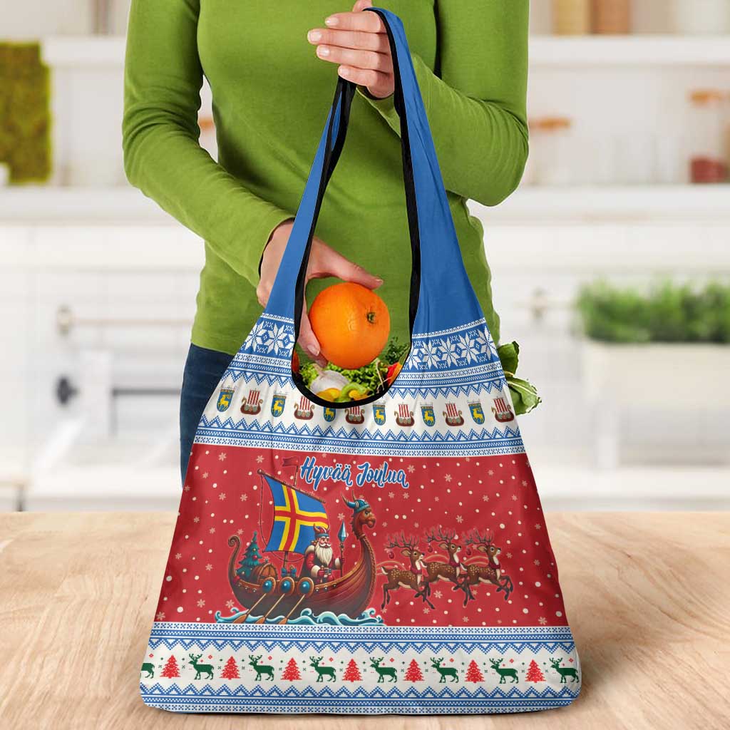 Aland Viking Santa Christmas Grocery Bag Funny Reindeer Norse Xmas - Wonder Print Shop