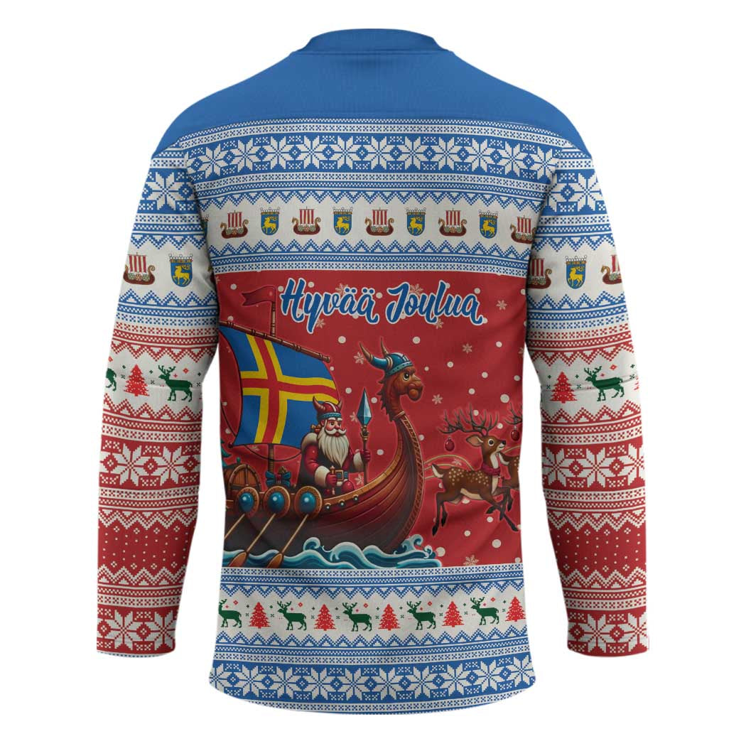 Aland Viking Santa Christmas Hockey Jersey Funny Reindeer Norse Xmas - Wonder Print Shop