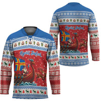 Aland Viking Santa Christmas Hockey Jersey Funny Reindeer Norse Xmas - Wonder Print Shop