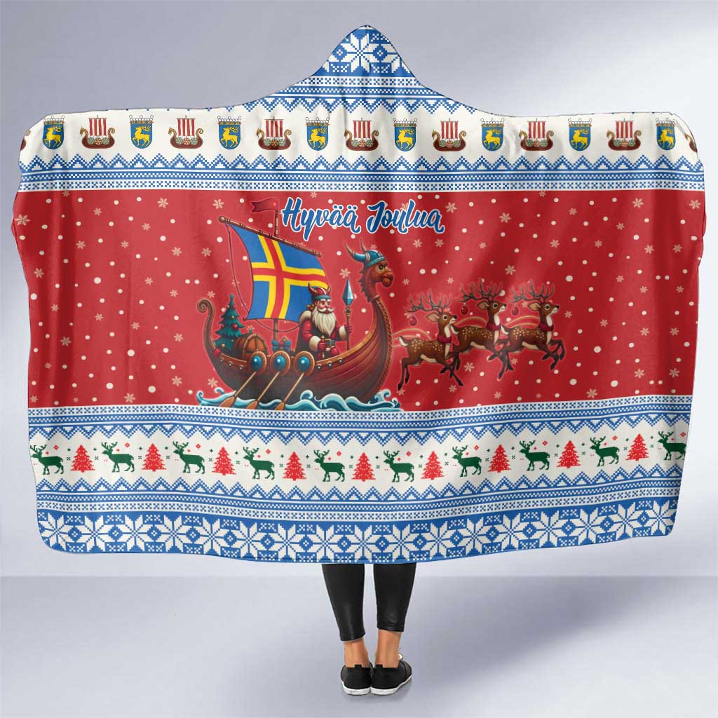 Aland Viking Santa Christmas Hooded Blanket Funny Reindeer Norse Xmas - Wonder Print Shop