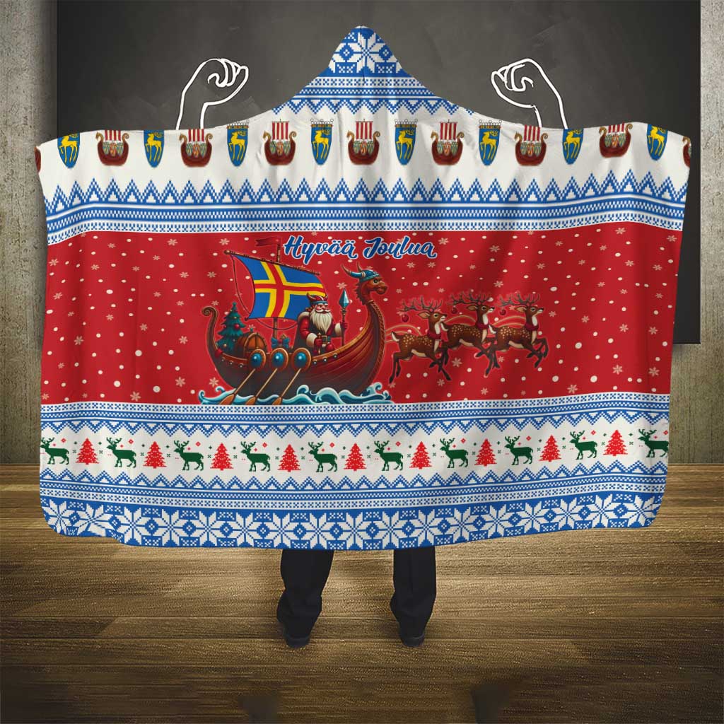 Aland Viking Santa Christmas Hooded Blanket Funny Reindeer Norse Xmas - Wonder Print Shop