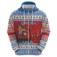 Aland Viking Santa Christmas Hoodie Funny Reindeer Norse Xmas - Wonder Print Shop