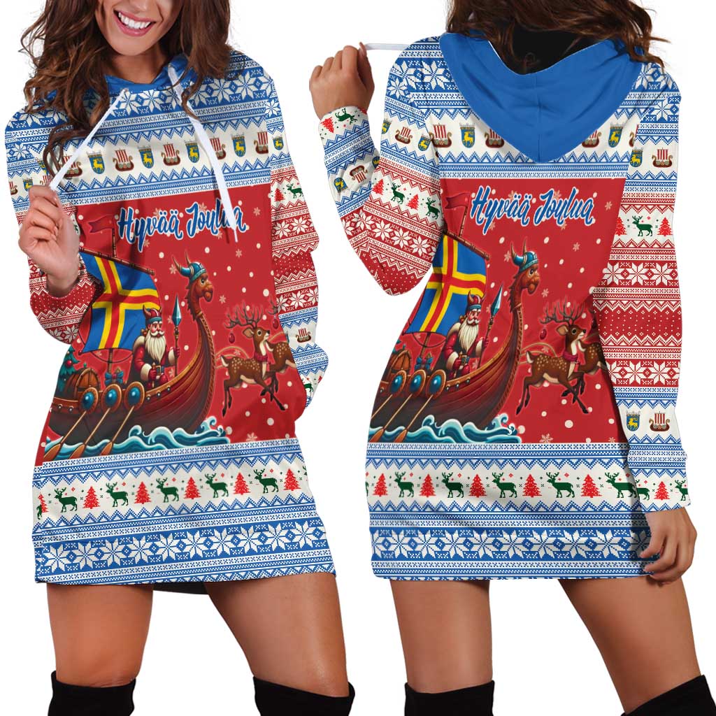 Aland Viking Santa Christmas Hoodie Dress Funny Reindeer Norse Xmas - Wonder Print Shop