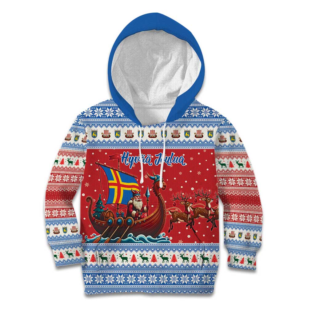 Aland Viking Santa Christmas Kid Hoodie Funny Reindeer Norse Xmas - Wonder Print Shop