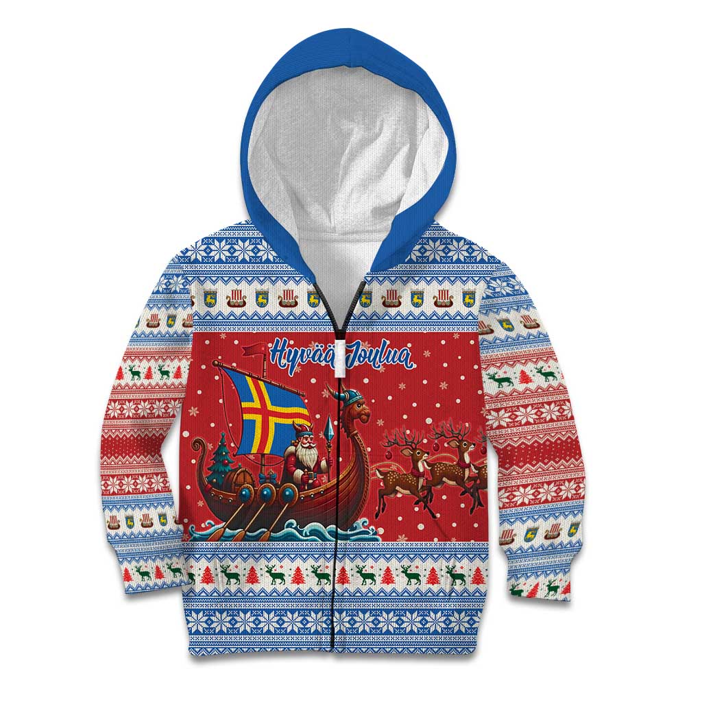 Aland Viking Santa Christmas Kid Hoodie Funny Reindeer Norse Xmas - Wonder Print Shop