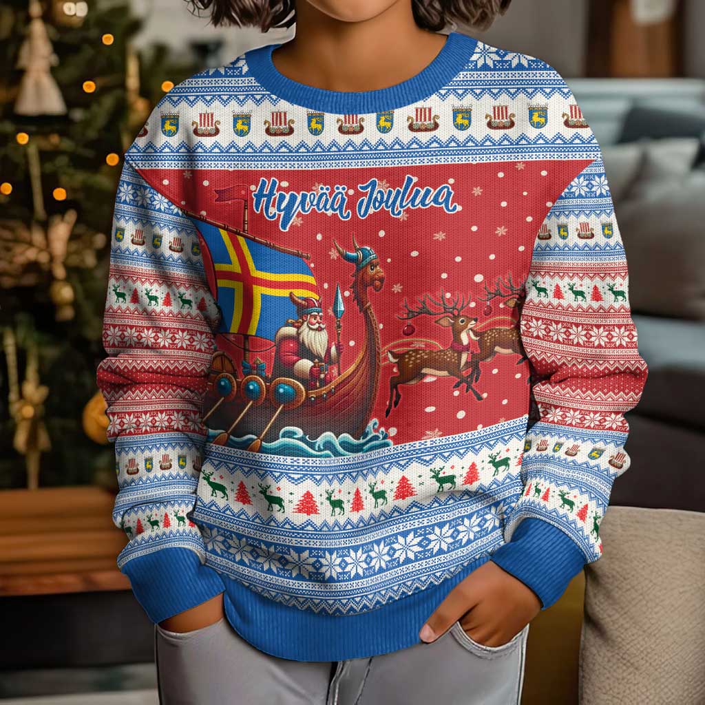 Aland Viking Santa Christmas Kid Ugly Christmas Sweater Funny Reindeer Norse Xmas - Wonder Print Shop
