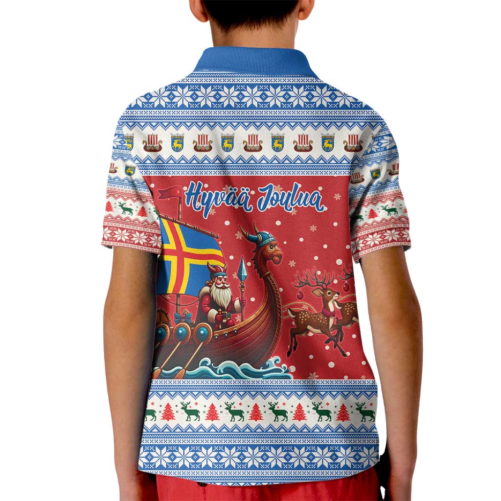 Aland Viking Santa Christmas Kid Polo Shirt Funny Reindeer Norse Xmas - Wonder Print Shop