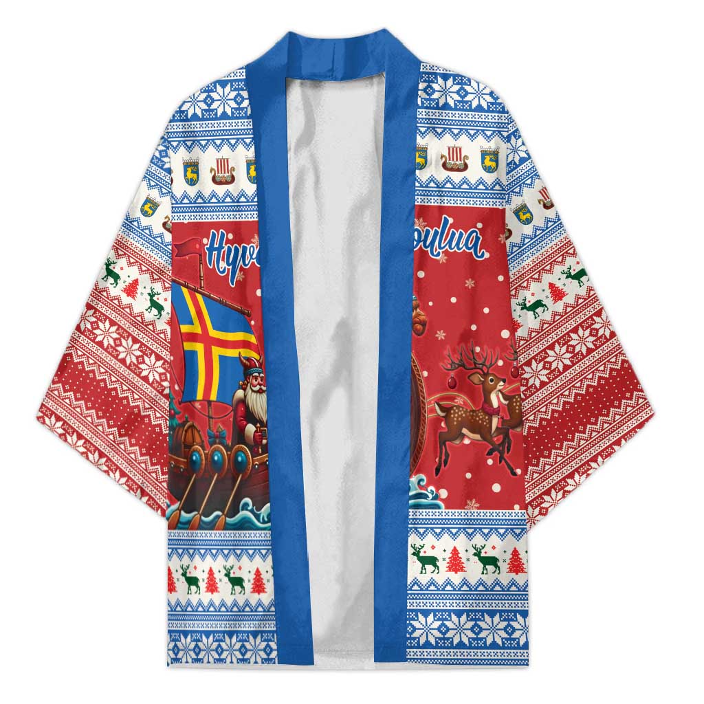 Aland Viking Santa Christmas Kimono Funny Reindeer Norse Xmas - Wonder Print Shop