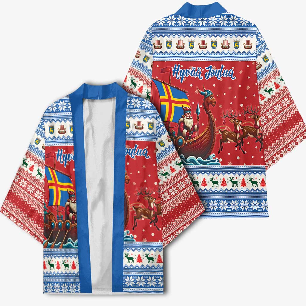 Aland Viking Santa Christmas Kimono Funny Reindeer Norse Xmas - Wonder Print Shop