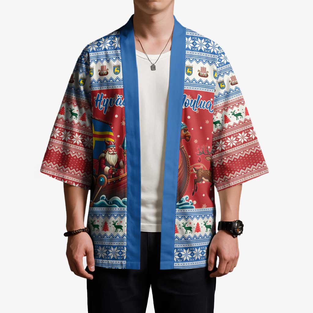 Aland Viking Santa Christmas Kimono Funny Reindeer Norse Xmas - Wonder Print Shop