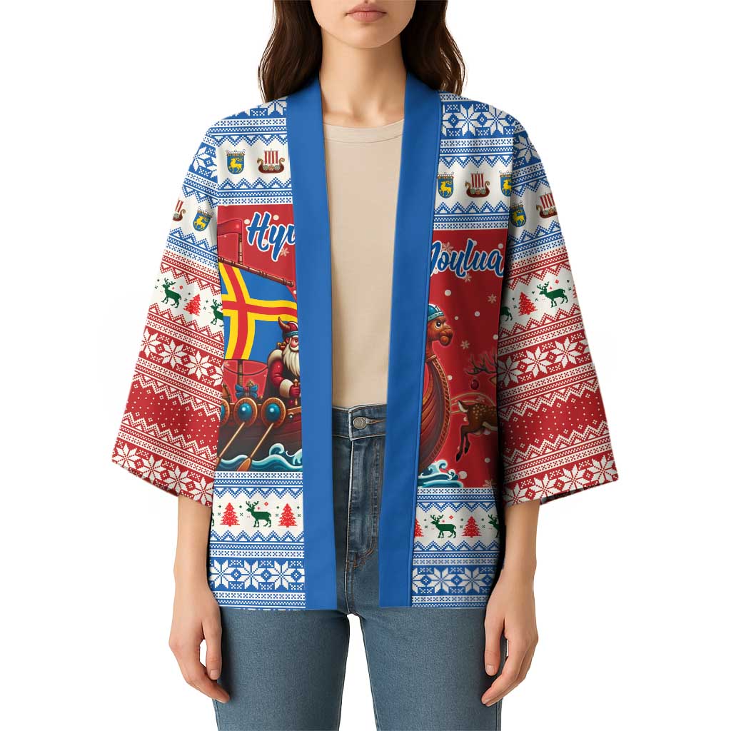 Aland Viking Santa Christmas Kimono Funny Reindeer Norse Xmas - Wonder Print Shop