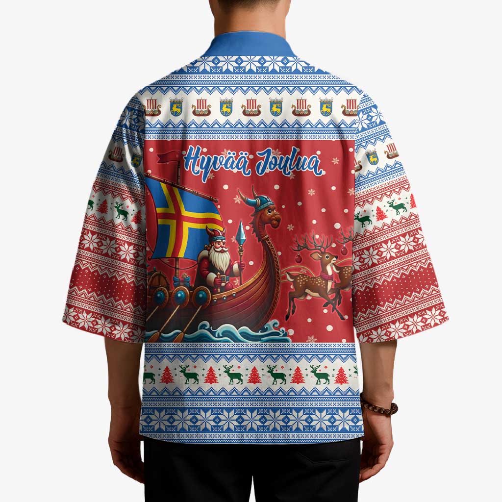 Aland Viking Santa Christmas Kimono Funny Reindeer Norse Xmas - Wonder Print Shop