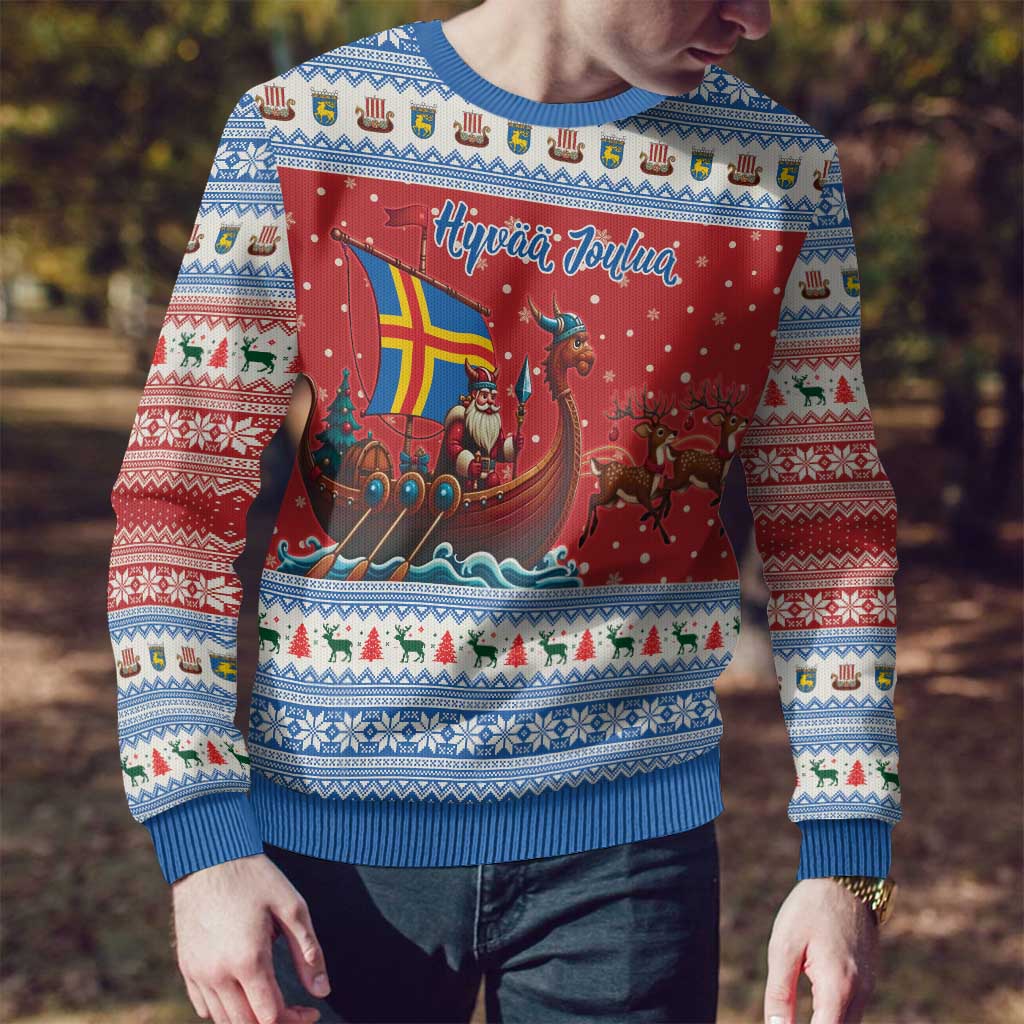 Aland Viking Santa Christmas Ugly Christmas Sweater Funny Reindeer Norse Xmas - Wonder Print Shop
