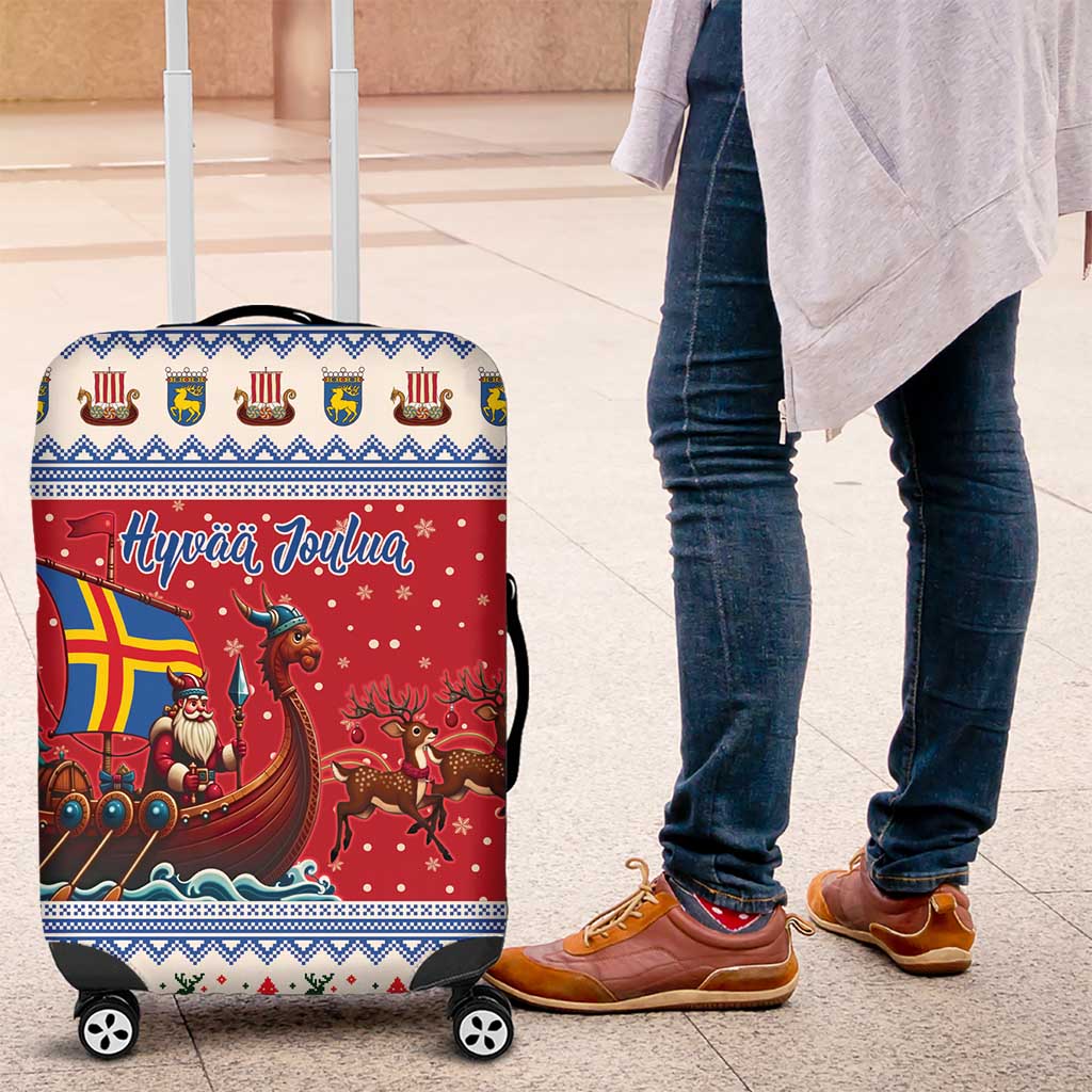 Aland Viking Santa Christmas Luggage Cover Funny Reindeer Norse Xmas - Wonder Print Shop
