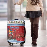 Aland Viking Santa Christmas Luggage Cover Funny Reindeer Norse Xmas - Wonder Print Shop