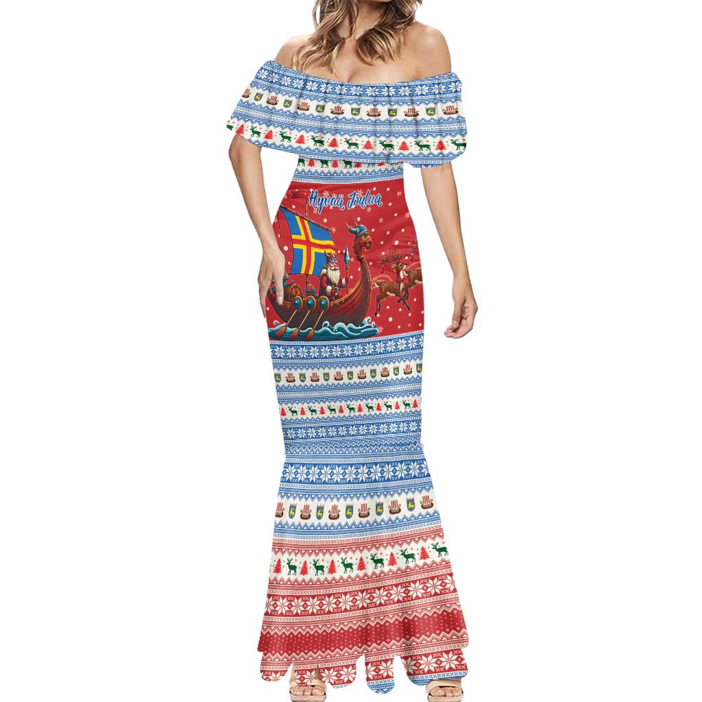 Aland Viking Santa Christmas Mermaid Dress Funny Reindeer Norse Xmas - Wonder Print Shop
