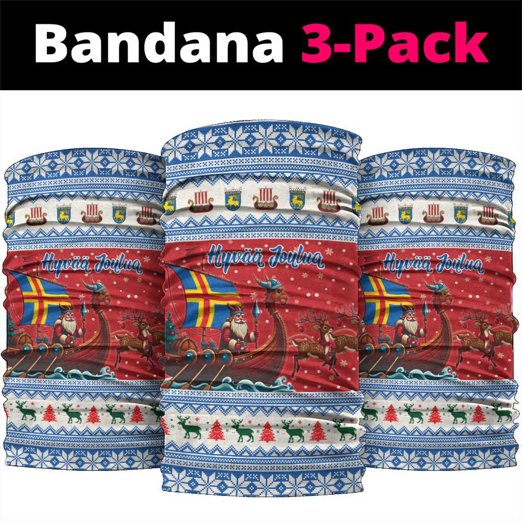 Aland Viking Santa Christmas Neck Gaiter Funny Reindeer Norse Xmas - Wonder Print Shop