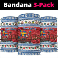 Aland Viking Santa Christmas Neck Gaiter Funny Reindeer Norse Xmas - Wonder Print Shop
