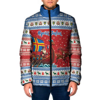Aland Viking Santa Christmas Padded Jacket Funny Reindeer Norse Xmas - Wonder Print Shop