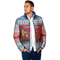 Aland Viking Santa Christmas Padded Jacket Funny Reindeer Norse Xmas - Wonder Print Shop