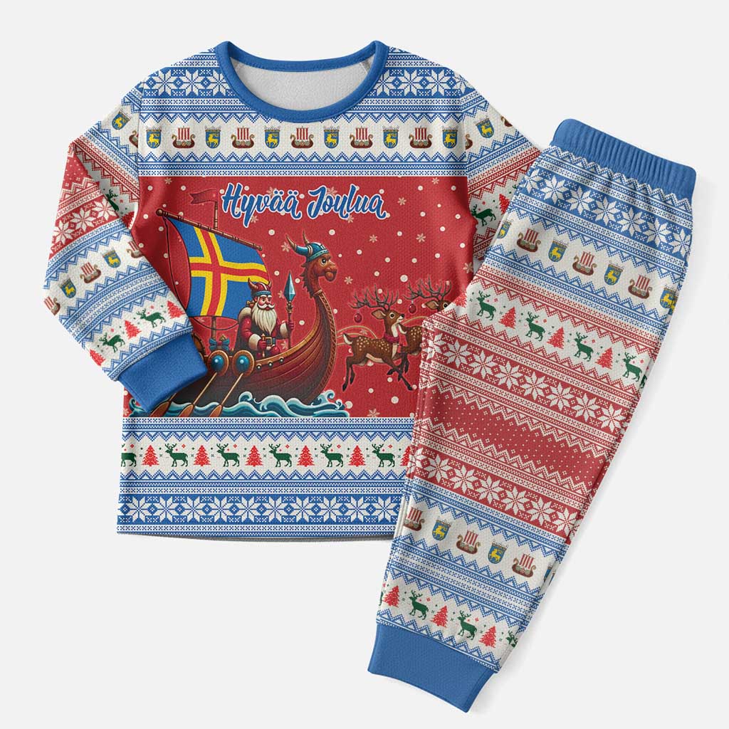 Aland Viking Santa Christmas Pajama Set Funny Reindeer Norse Xmas - Wonder Print Shop
