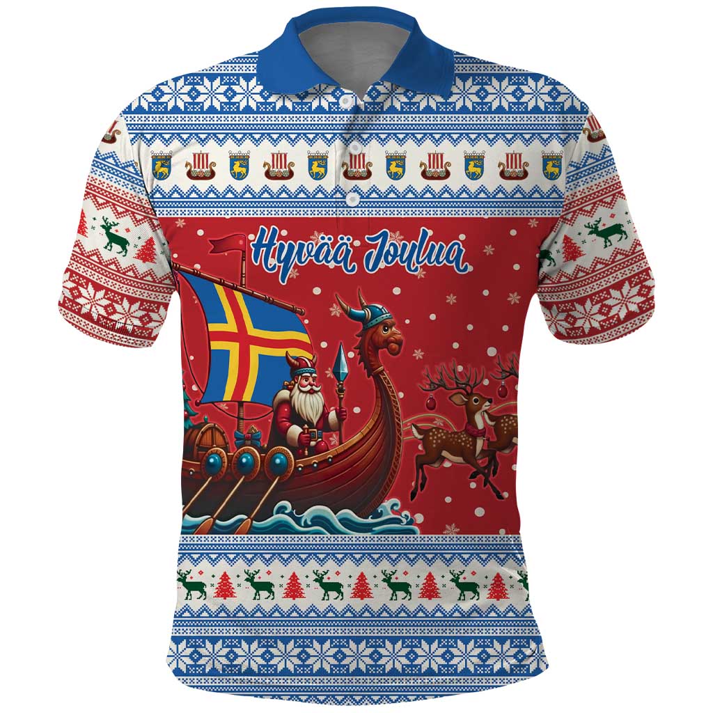 Aland Viking Santa Christmas Polo Shirt Funny Reindeer Norse Xmas - Wonder Print Shop
