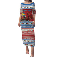 Aland Viking Santa Christmas Puletasi Funny Reindeer Norse Xmas - Wonder Print Shop