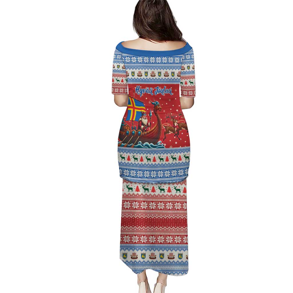 Aland Viking Santa Christmas Puletasi Funny Reindeer Norse Xmas - Wonder Print Shop