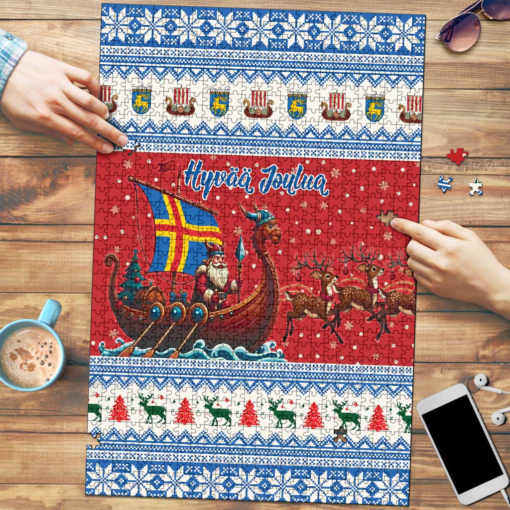 Aland Viking Santa Christmas Puzzle Funny Reindeer Norse Xmas - Wonder Print Shop