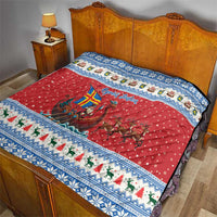 Aland Viking Santa Christmas Quilt Funny Reindeer Norse Xmas - Wonder Print Shop