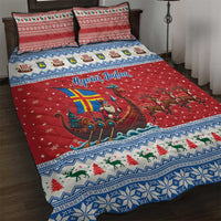 Aland Viking Santa Christmas Quilt Bed Set Funny Reindeer Norse Xmas - Wonder Print Shop
