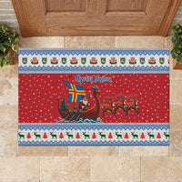 Aland Viking Santa Christmas Rubber Doormat Funny Reindeer Norse Xmas - Wonder Print Shop