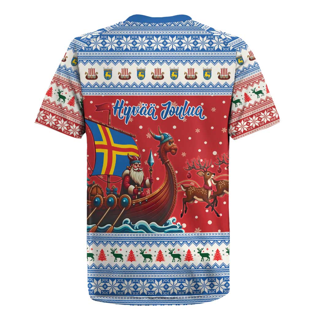 Aland Viking Santa Christmas Rugby Jersey Funny Reindeer Norse Xmas - Wonder Print Shop