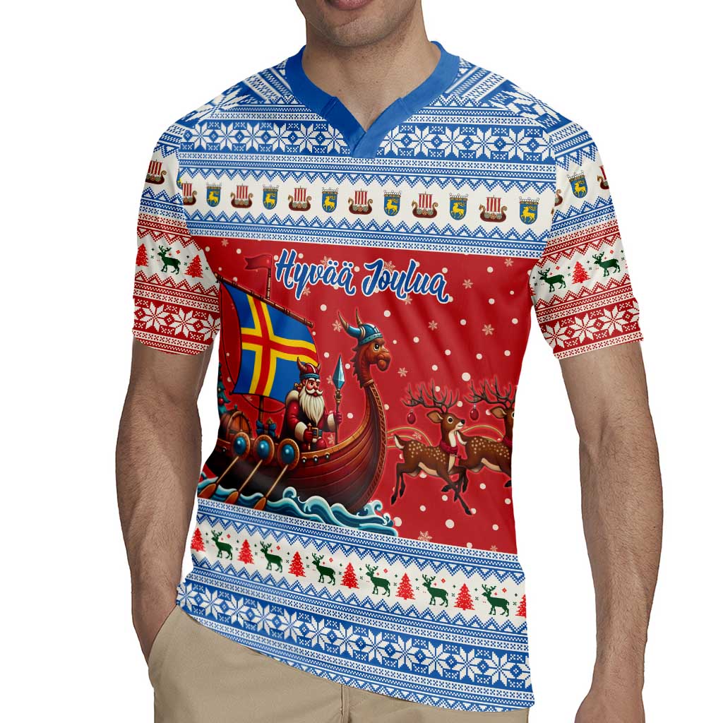 Aland Viking Santa Christmas Rugby Jersey Funny Reindeer Norse Xmas - Wonder Print Shop