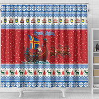 Aland Viking Santa Christmas Shower Curtain Funny Reindeer Norse Xmas - Wonder Print Shop