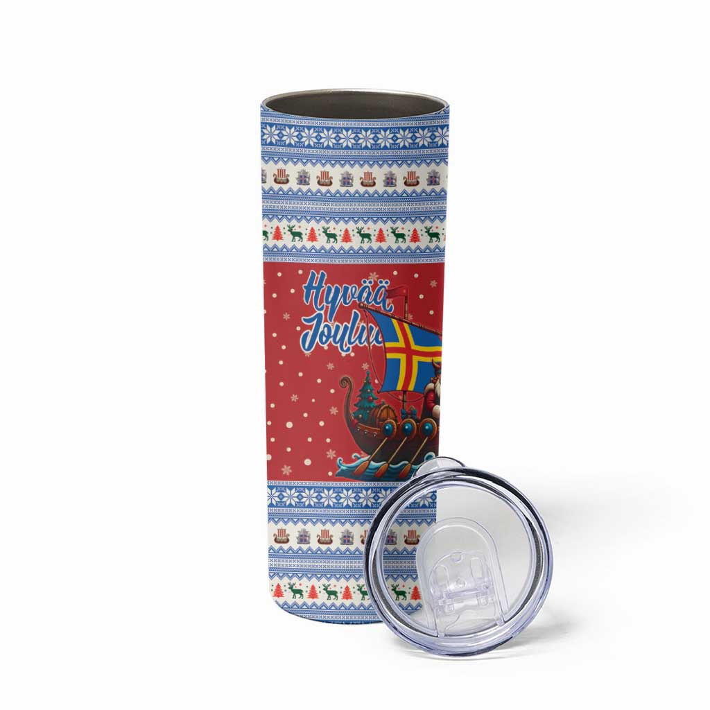 Aland Viking Santa Christmas Skinny Tumbler Funny Reindeer Norse Xmas - Wonder Print Shop