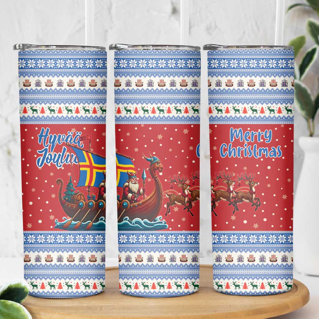 Aland Viking Santa Christmas Skinny Tumbler Funny Reindeer Norse Xmas - Wonder Print Shop