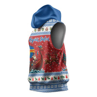 Aland Viking Santa Christmas Sleeveless Hoodie Funny Reindeer Norse Xmas - Wonder Print Shop