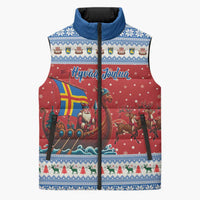 Aland Viking Santa Christmas Sleeveless Puffer Jacket Funny Reindeer Norse Xmas - Wonder Print Shop