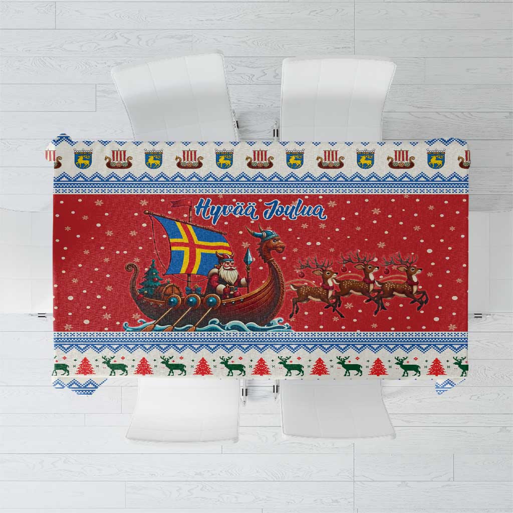 Aland Viking Santa Christmas Tablecloth Funny Reindeer Norse Xmas - Wonder Print Shop