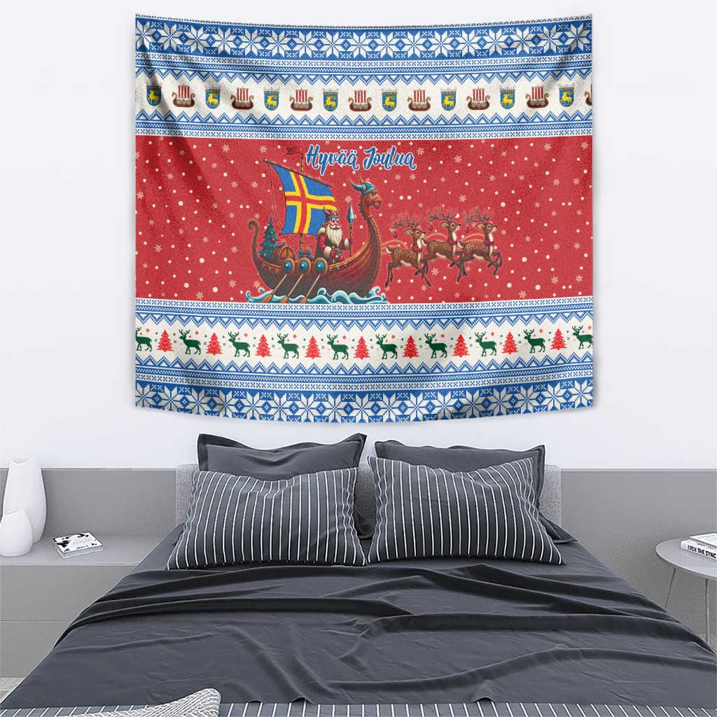 Aland Viking Santa Christmas Tapestry Funny Reindeer Norse Xmas - Wonder Print Shop
