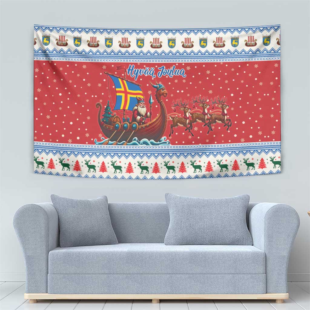 Aland Viking Santa Christmas Tapestry Funny Reindeer Norse Xmas - Wonder Print Shop