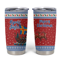 Aland Viking Santa Christmas Tumbler Cup Funny Reindeer Norse Xmas - Wonder Print Shop