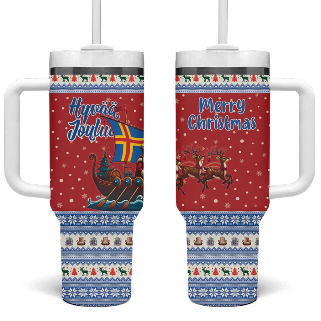 Aland Viking Santa Christmas Tumbler With Handle Funny Reindeer Norse Xmas - Wonder Print Shop