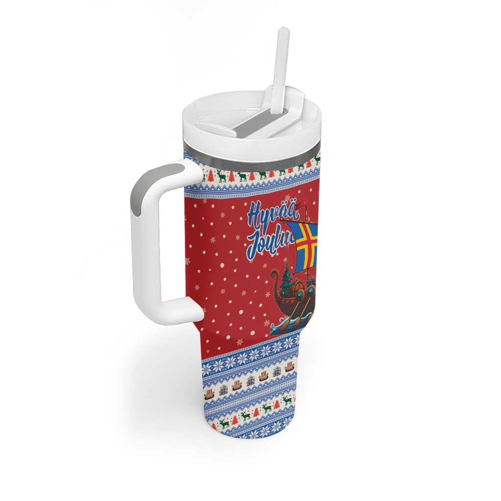 Aland Viking Santa Christmas Tumbler With Handle Funny Reindeer Norse Xmas - Wonder Print Shop