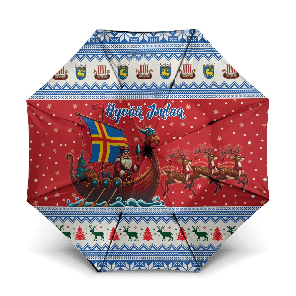 Aland Viking Santa Christmas Umbrella Funny Reindeer Norse Xmas - Wonder Print Shop