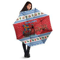 Aland Viking Santa Christmas Umbrella Funny Reindeer Norse Xmas - Wonder Print Shop