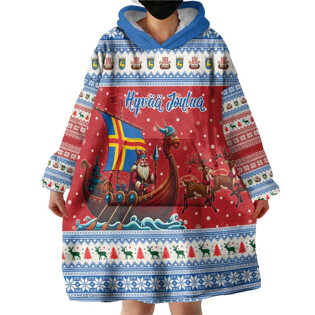 Aland Viking Santa Christmas Wearable Blanket Hoodie Funny Reindeer Norse Xmas - Wonder Print Shop
